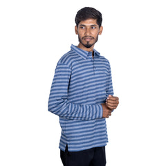 Skyline Striped Full Sleeve Polo T-Shirt