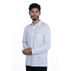 Skyline Striped Full Sleeve Polo T-Shirt