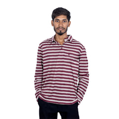 Skyline Striped Full Sleeve Polo T-Shirt