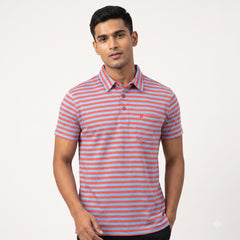 Skyline Striped Half Sleeve Polo T-Shirt