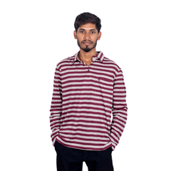 Skyline Striped Full Sleeve Polo T-Shirt