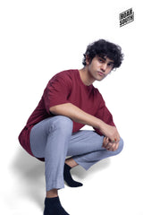 Drop Shoulder Plain T-shirts