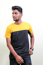 Load image into Gallery viewer, Yellow &amp; Black Half Sleeve T Shirt
