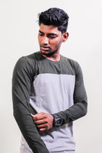 Load image into Gallery viewer, Olive &amp; Gray Melange Full Sleeve T Shirt
