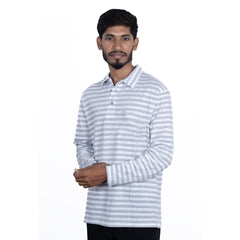 Skyline Striped Full Sleeve Polo T-Shirt