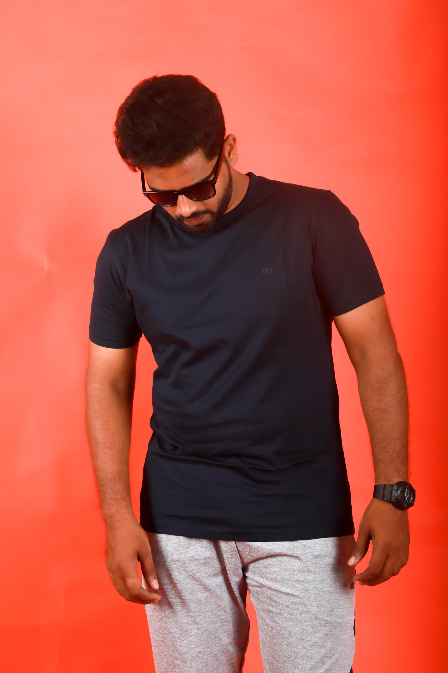 Gold Premium Navy Blue Half Sleeve T Shirt