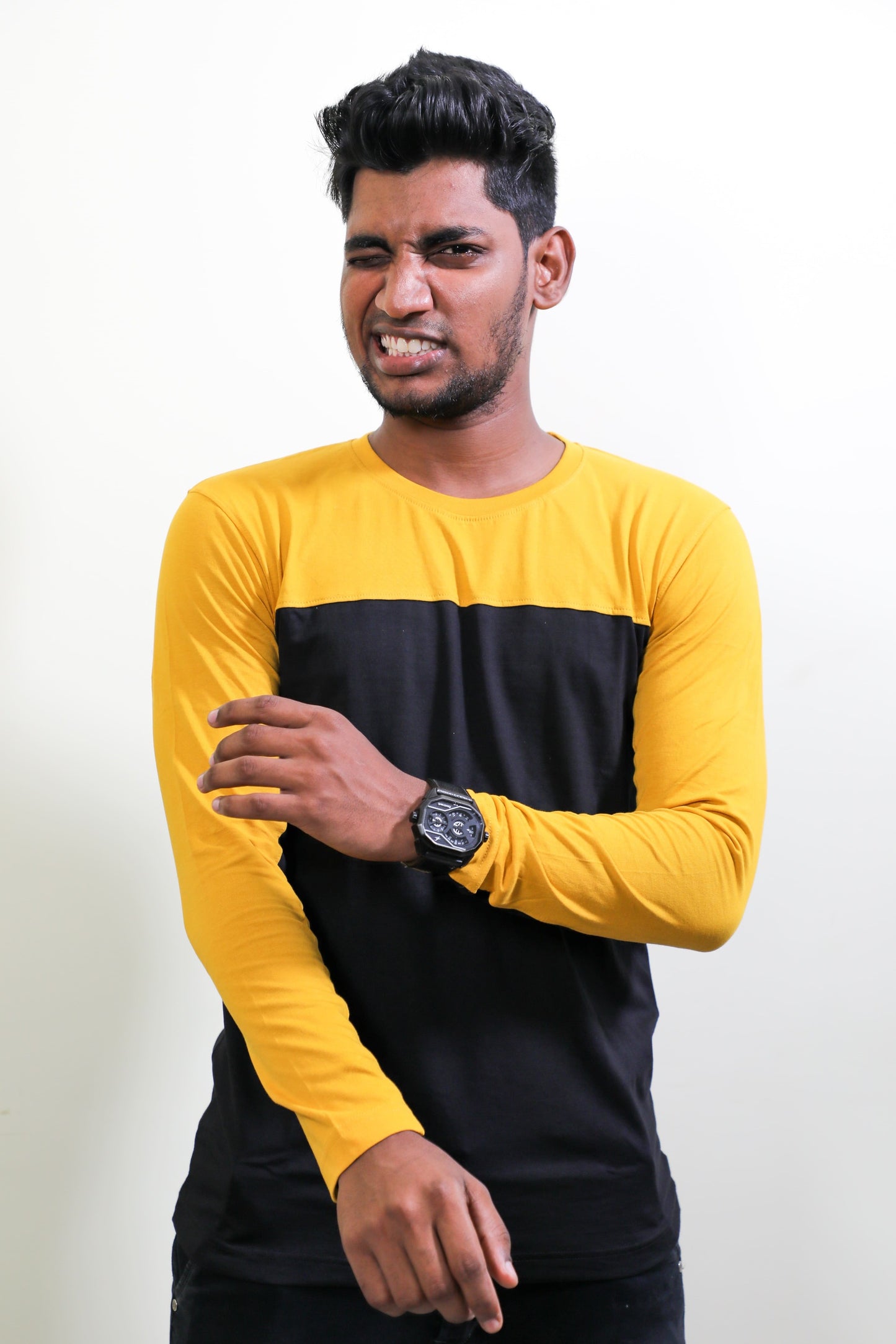 Yellow & Black Full Sleeve T Shirt