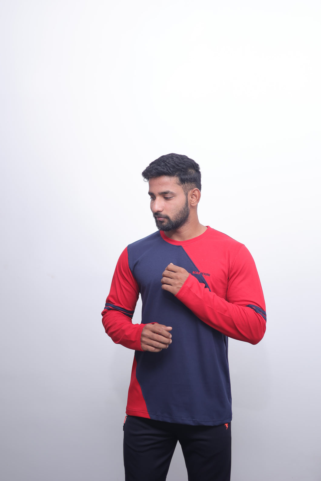 Navy & Red Premium Full Sleeve T-Shirt