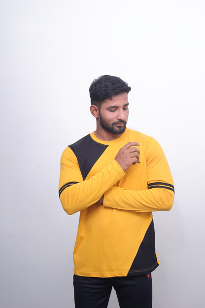 Black & Yellow Premium Full Sleeve T-Shirt